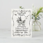 Goth Halloween Carriage Baby Shower Kaart (Staand voorkant)