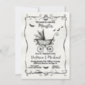 Goth Halloween Carriage Baby Shower Kaart (Voorkant)