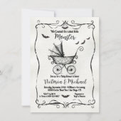 Goth Halloween Koets Baby Borrel Kaart (Voorkant)