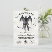 Goth Halloween Vleermuis Zwarte Strik Baby Shower Kaart (Staand voorkant)