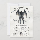Goth Halloween Vleermuis Zwarte Strik Baby Shower Kaart (Voorkant)