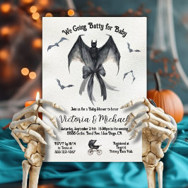 Goth Halloween Vleermuis Zwarte Strik Baby Shower Kaart