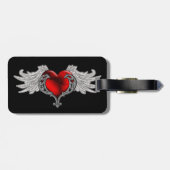Goth hart met engelenvleugels bagagelabel (Achterkant horizontaal)