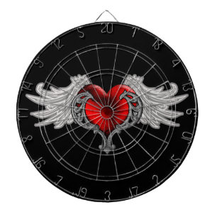 Goth hart met engelenvleugels dartbord
