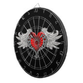 Goth hart met engelenvleugels dartbord (Voorkant Rechts)