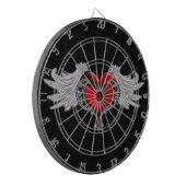 Goth hart met engelenvleugels dartbord (Voorkant Links)