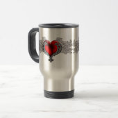 Goth hart met engelenvleugels reisbeker (Voorkant links)