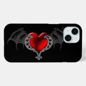 Goth Hart met Vleermuisvleugels iPhone 7 Hoesje (Achterkant (horizontaal))