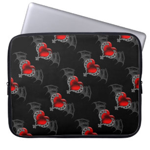 Goth Hart met Vleermuisvleugels Laptop Hoes