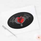 Goth Hart met Vleermuisvleugels Sticker (Envelop)