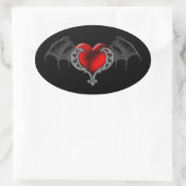 Goth Hart met Vleermuisvleugels Sticker (Tas)