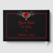 Goth Hart met Vleermuisvleugels Trouw Gastenboek (Achterkant)