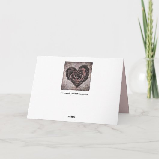 goth hart roos wenskaart kaart (Achterkant)