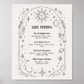 Goth heksige Halloween bruiloftsborrel drankmenu Poster (Voorkant)