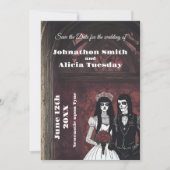 Goth Huwelijksbriefpapier Gothic Donker Somber Save The Date (Voorkant)