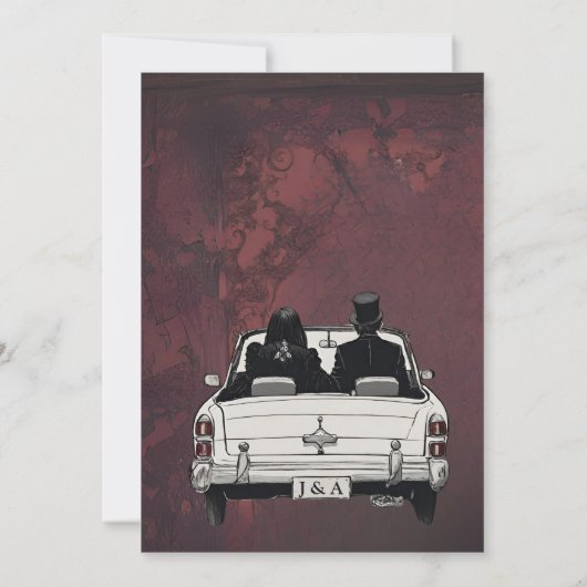 Goth Huwelijksbriefpapier Gothic Donker Somber Save The Date (Achterkant)