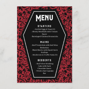 Goth Huwelijksmenu Doodskisten & Bloemen Menu