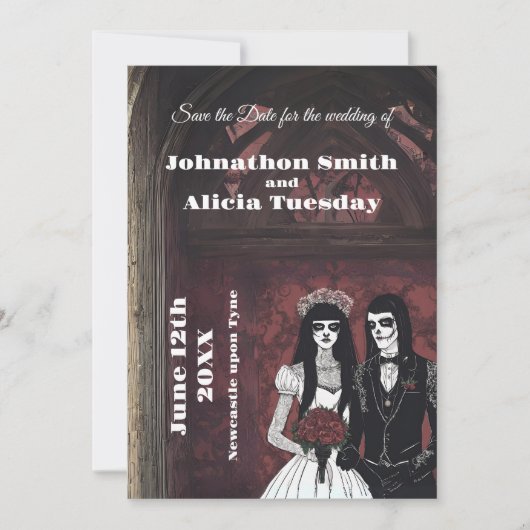 Goth Huwelijksstationery Gothisch Donker Somber Save The Date (Voorkant)
