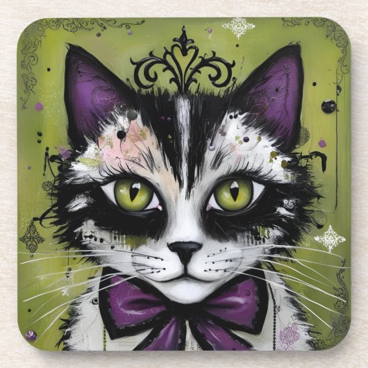 Goth kat bier onderzetter (Voorkant)