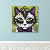 Goth Kat Canvas Afdruk (Insitu (Houten vloer))