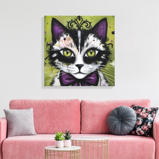 Goth Kat Canvas Afdruk (Insitu (Woonkamer))
