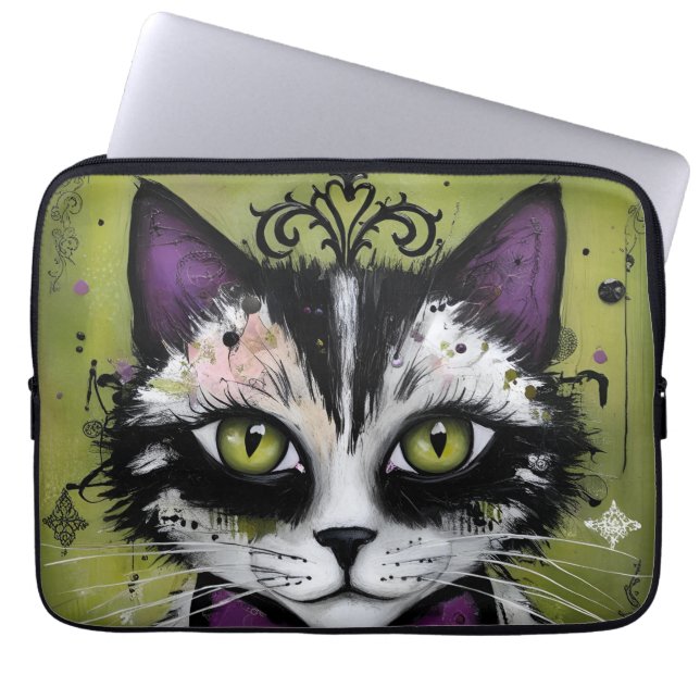 Goth Kat Laptop Sleeve (Voorkant)