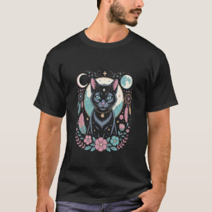 Goth kat maanfasen Maan Droomvanger cottagecore T-shirt