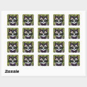 Goth Kat Vierkante Sticker (Vel)