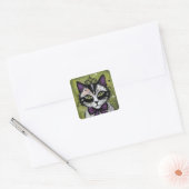 Goth Kat Vierkante Sticker (Envelop)