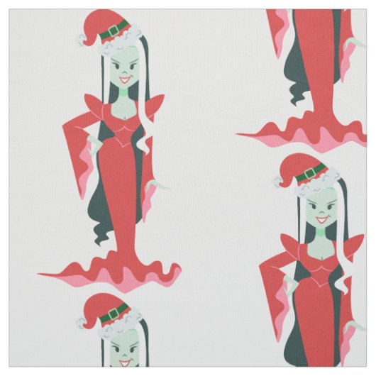 goth kerst horror santa vampier vrouw stof (Swatch)
