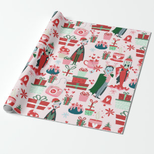 goth kerst horror sint vampier stel cadeaupapier