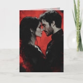 Goth koppel omhelst elkaar op Valentijnsdag Kaart (Voorkant)