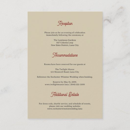 Goth Koppel Zombie Halloween Bruiloft Informatiekaartje (Achterkant)