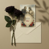 Goth Koppel Zombie Halloween Bruiloft Informatiekaartje