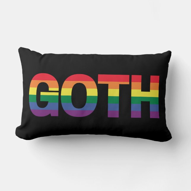 Goth LGBTQ+ Regenbogen Kussen (Voorkant)