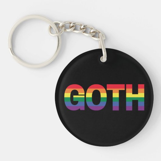 Goth LGBTQ+ Regenbogen Sleutelhanger (Voorkant)