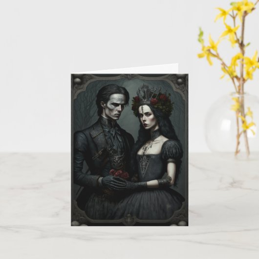 Goth Lovers Valentijnskaart Kaart (Gele Bloem)