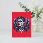 Goth Man Angel Dark Fantasy kunst Briefkaart (Staand voorkant)
