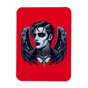 Goth Man Angel Donkere Fantasie kunst Magneet