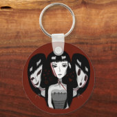 Goth Meisje & Haar Meerdere Personaliteiten Sleutelhanger (Voorkant)