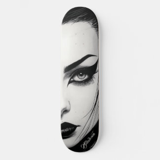 Goth-meisje in vette inkttekening persoonlijk skateboard