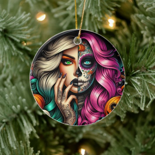 Goth-meisje suikercraster keramisch ornament (Boom)