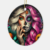 Goth-meisje suikercraster keramisch ornament (Links)