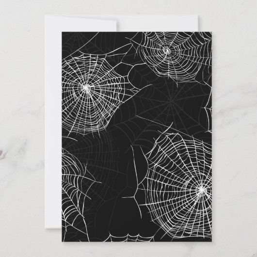 Goth Meisje Zwart & Wit Schedel Feest Uitnodiging (Achterkant)