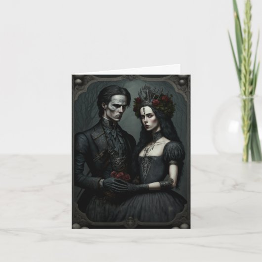 Goth minnaars valentijnskaart kaart (Voorkant)