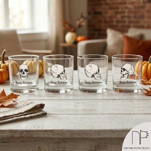 Goth Moeder en Vader Schedel Whiskey Glas