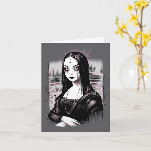 Goth Mona Lisa Kaart (Gele Bloem)