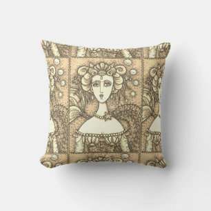 GOTH NEPTUNE'S ZEEMEISJE WERPKUSSEN Sepia Kussen