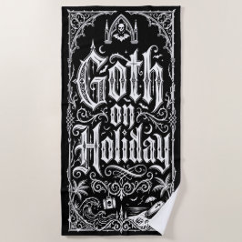 Goth op vakantie gotische typografie illustratie strandlaken