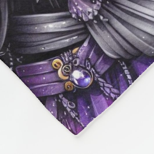 Goth Paars Zwart Halloween Feest Baby Borrel Fleece Deken (Hoek)